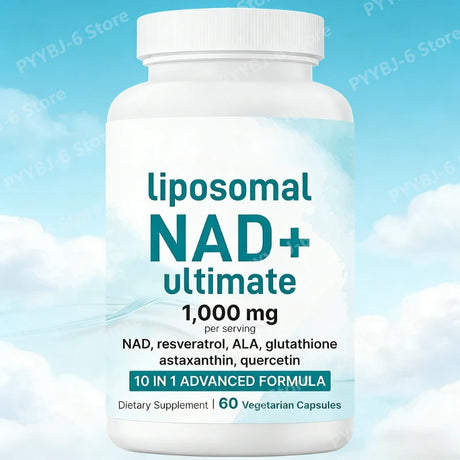 NAD+ Supplement with Glutathione Resveratrol Astaxanthin 10-in-1 Formula 60 Capsules for Men and Women Daily Wellness