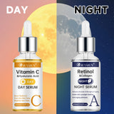 SUYARUN Day Vitamin C Night Retinol Serum - Brightening & Anti-Aging | 2-in-1 Formula for Skin Repair | All Skin Types.