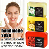 6PCS Fruit & Flower Scented Handmade Soap (Lemon, Jasmine, Sandalwood, and 3 Other Fragrances) – Gentle Facial Cleansing