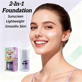 Collagen 2-in-1 Primer & Sunscreen Spf 50, Dual Chamber Face Primer with Collagen Sun Protection & Makeup Base for Flawless Skin