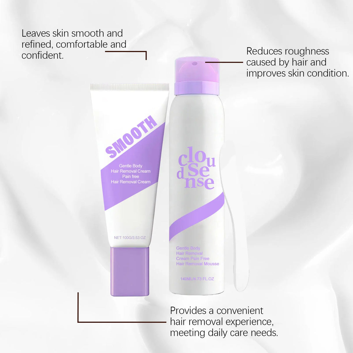 Body Hair Removal Cream Spray Aloe Vera Moisturizing Skin Soothing Hair Growth Inhibitor Shea Butter Hair Removal Mousse 140ml