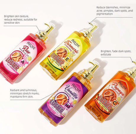 AILKE Whitening Body Oil, Moisturizing, Nourishing, Glowing, Brighten, Smooth Skin, Reduce Dark Spots, For All Skin Types, 300ml