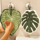 Leaf Hand Towel Bathroom Accessories Absorbent Kitchen Towel Soft Towel Hanging Towels Handkerchief Towels Home Wash Hand Towels