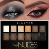 Professional 12 Colors Eyeshadow Palette Natural Shimmer Matte Nudes Cosmetic Eye Makeup Plate for Makeup Artists