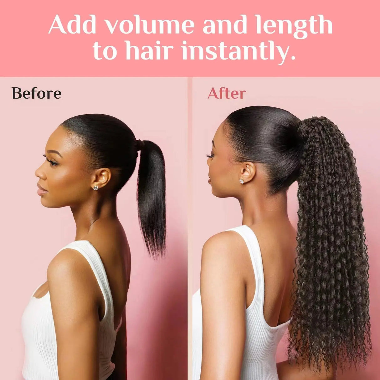 Synthetic wig Long curly hair fluffy explosive head corn whisker ponytail for women