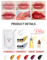 DIY Lip Gloss Making Kit Moisturizing Lip Gloss Base Diy Raw Material Tool Kit Shiny Glitter Lip Tints Glaze Handmade Cosmetic