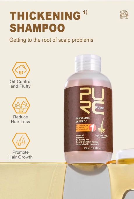 PURC Hair Shampoo Conditioner Hair Growth Oil Sets Smoothing Hair Loss Treatment Repair Damamged Nourish Hair Care Products