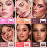 Matte Embossed Blush Palette High Pigmented Pink Coral Cheek Blush Powder With Professional Makeup Brush