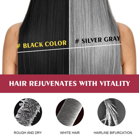 Fast-acting Hair Dye Shampoo Deep Wine Red 3 In 1 Natural Herbal Plant Extract Instant Coloring Shampoo For Gray White Hair Coverage Nourish Scalp