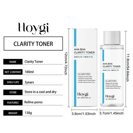 AHA BHA Toner Gentle Exfoliating Toner for Oily Skin Pore Refining Soothing Hydrating Facial Essence Daily Oil Control Skincare