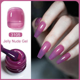 Clou Beaute Translucent Jelly Nude Pink Nail Gel Polish 15ml Vernis Semi Permanent Gel Colorful Varnish Nail Art Manicure Gel