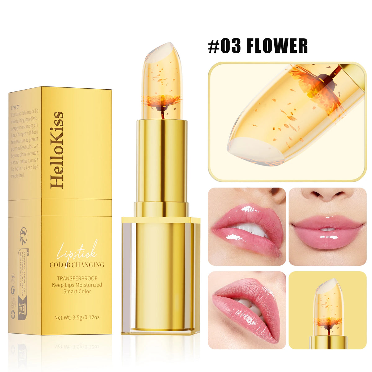 Color Changing Lipstick,Gold Crystal Ph Lipstick Color Changing,Long Lasting 24 Hours Moisturizing Glossy Shine Lip Gloss