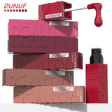 DUNUF Matte Velvet Lip Gloss, 3D Plumping & Waterproof, Square Tube Lipstick, Easy Application, 8 Shades (All-in-One)