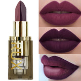 1PC Two-tone Waterproof Velvet Nude Lipstick Sexy Purple Brown Pigments Makeup Long-lasting Professional Cosmetics for Women Lip