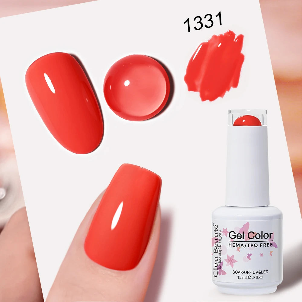 Clou Beaute Grey Color Nail Gel Polish Full Coverage Nail Polish Dark Red Gel Lacquer Varnish Vernis Semi Permanent Nail Art
