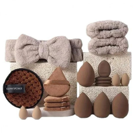 40 Pcs Beauty Makeup Tool Combo Set Face Wash Makeup Puff Full Set Clean Brush Set Professional Triangle Powder Puff Wash Tool