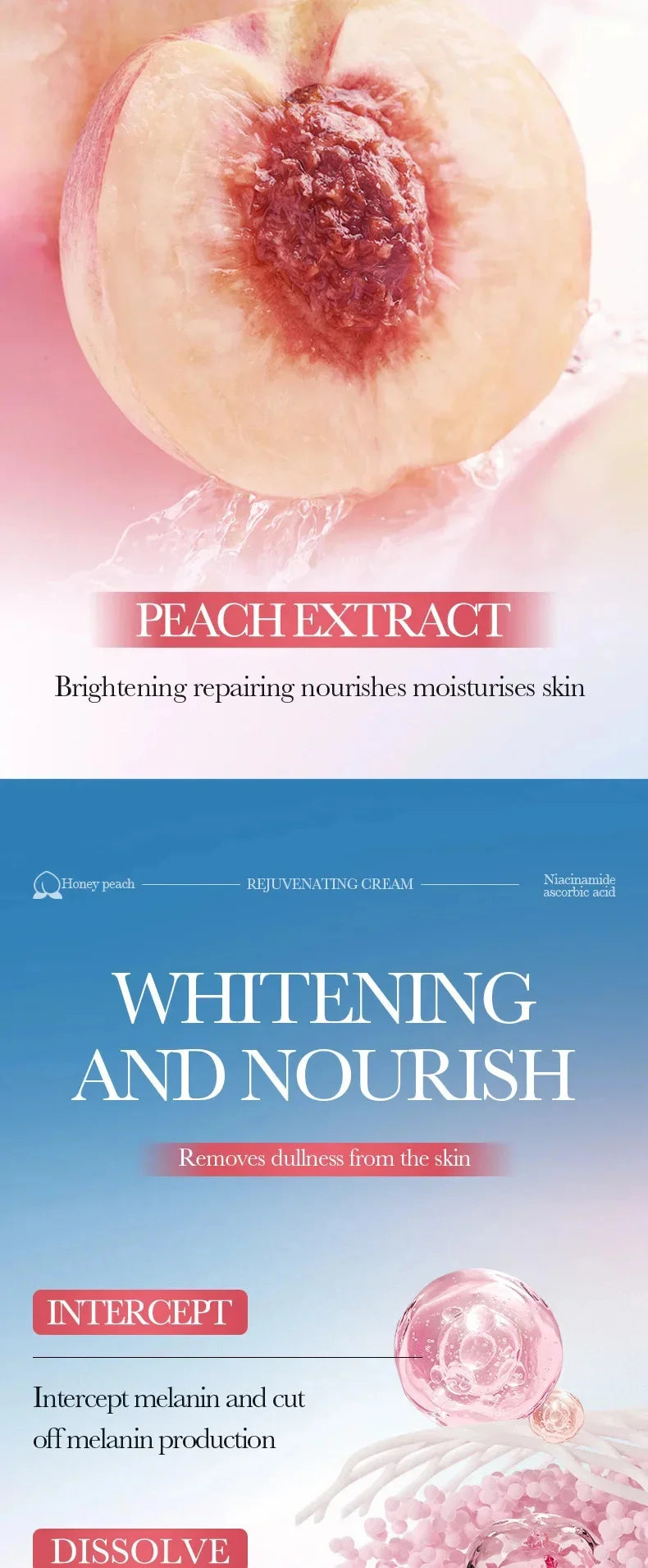 Remove Melanin Nicotinamide Brightening Cream For Dark Skin Effective Lighten Thigh Inner Bleach Private Parts Brighten 80g