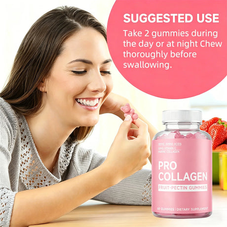 Biotin Gummies - Supports Hair, Skin, Nails & Collagen, Brightens Skin Tone - 60 Gummies