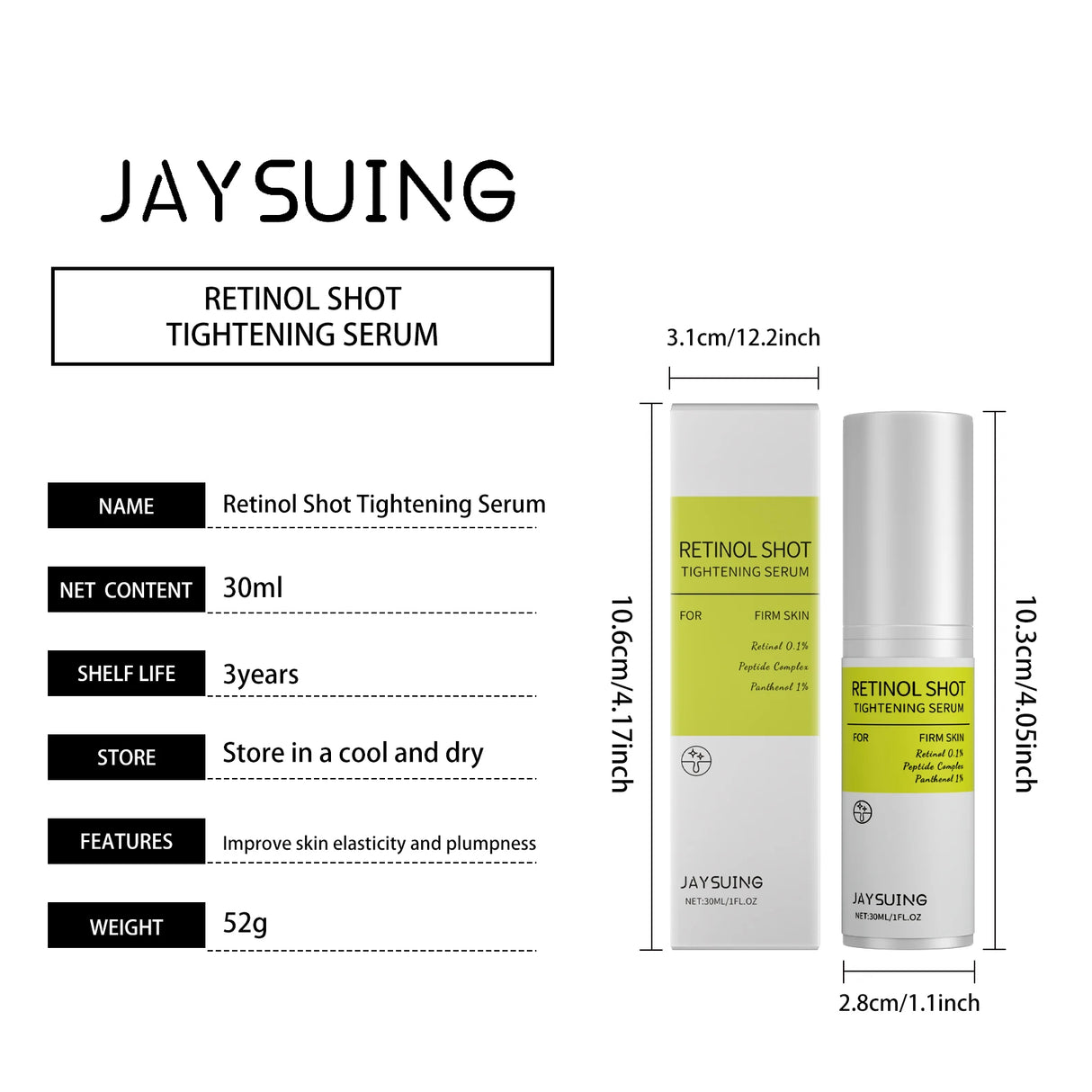 Retinol Firming Serum Anti-Wrinkle Shrink Pores Reduce Redness Sensitivity Brighten Skin Relieve Dryness Nourishing Face Essence