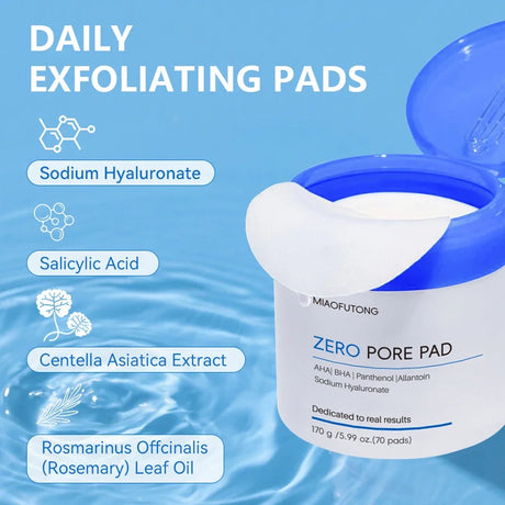 Gentle Hyaluronic Acid Makeup Remover Cotton Pads 70Pcs Pre Moistened Damp Wipes Remove Impurities Waterproof Makeup