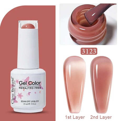 Clou Beaute Jelly Color UV Gel Manicure Summer Pink Nude Gel Nail Rainbow Nail Supplies For Professionals Semi-permanent Varnish
