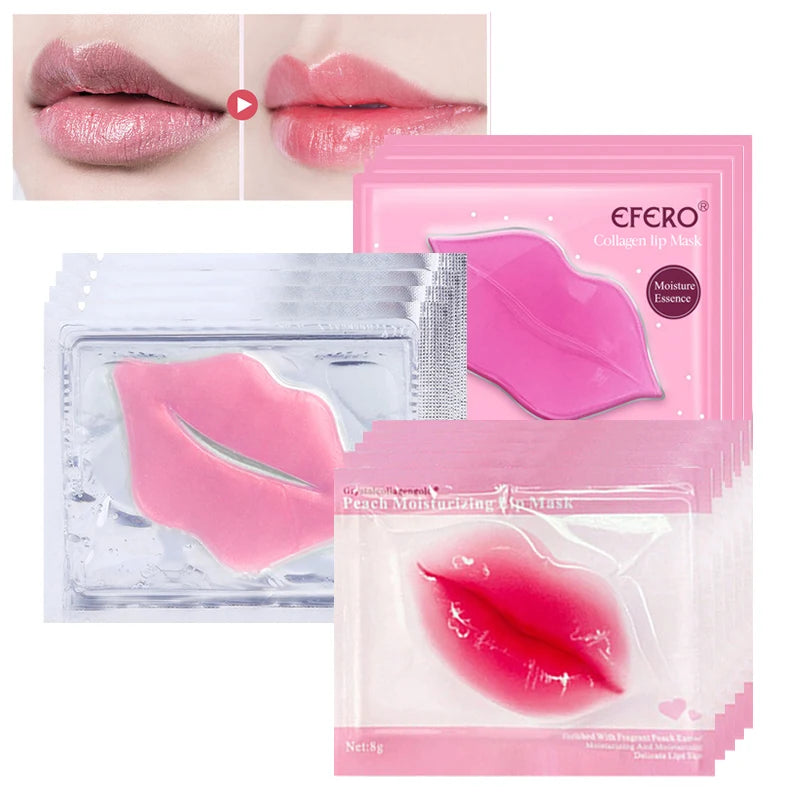30PCS Collagen Crystal Lip Mask Gel Patches Moisturizing Hydrating Repair Lines Lips Plumper Pad Lip Care Enhancement Lip Mask