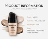 LAIKOU Liquid Foundation 3 Shades Waterproof Hydrating Full Coverage Long Lasting Natural Matte Face Makeup Base 30ml