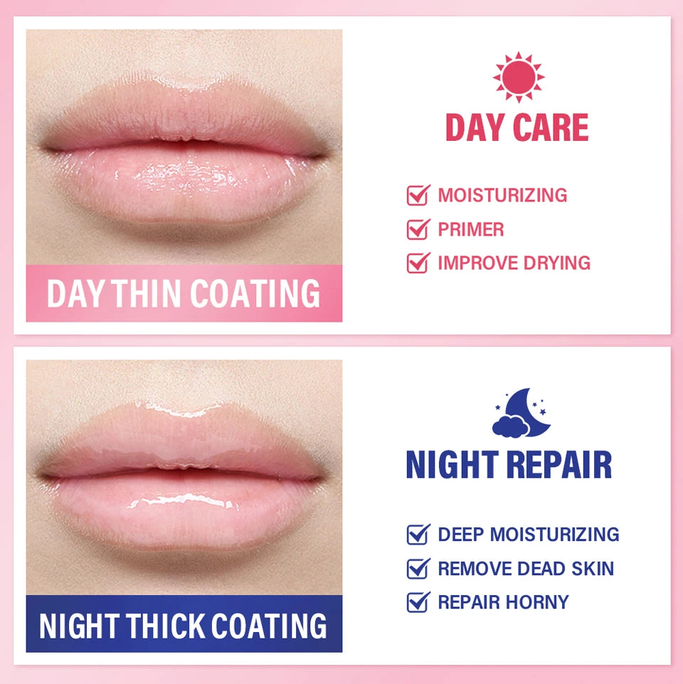 Hydrating Glowing Lip Balm Overnight Lip Mask Moisturizing Repair Cracked Lips Soften Fine Lines Mild Exfoliating Clear Dead Ski