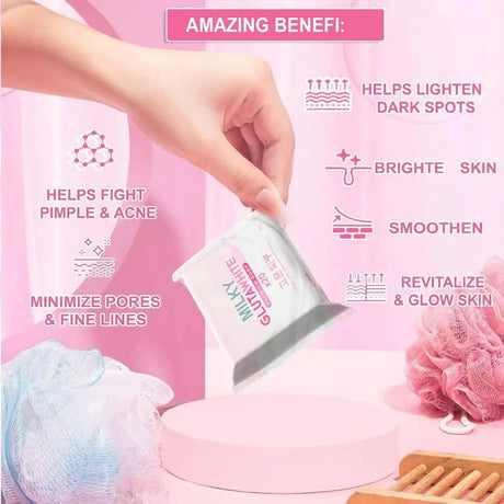 1-10PCS Korean MILKY GLUTAWHITE Premium Soap 70g Deep Cleansing Nourishing Rich Foam Soap Efficient Body Face Cleansing Care