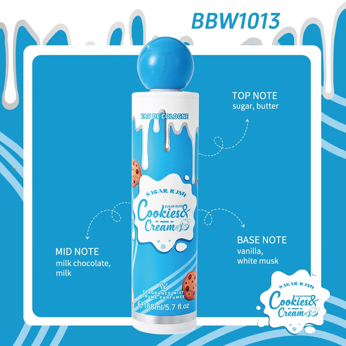 Sugar Gourmand Perfume Body Spray Fresh Sweet Chocolate Cream Candy Cherry Scent Long-lasting Fragrance Body Spray