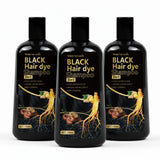 Pure Black Hair Dye Shampoo 3in1. Long Lasting Rich Color, Gray Coverage. Organic Ginger Polygonum Extracts. Gentle Effective.