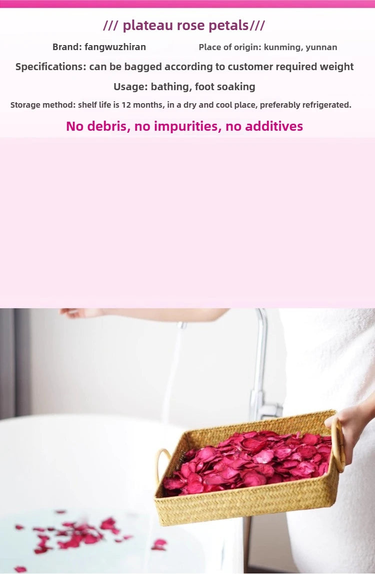 100/250/500g Pure Natural Rose Petal Bath Real Flower Bath Foot Bath Hot Spring Homestay Milk Bubble Bath Foot Bath Health Bath