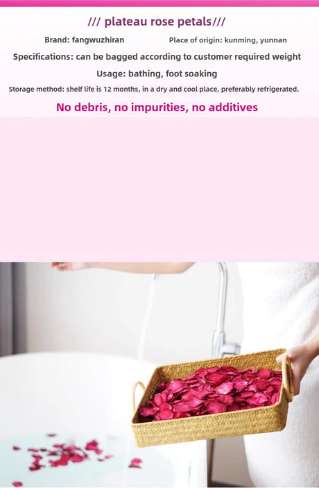 100/250/500g Pure Natural Rose Petal Bath Real Flower Bath Foot Bath Hot Spring Homestay Milk Bubble Bath Foot Bath Health Bath