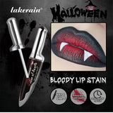 Lakerain Fake Bloody Lip Stain Gel-like Waterproof Spill-proof Long Lasting Matte Lip Tinting Halloween Party Lip Cosmetics