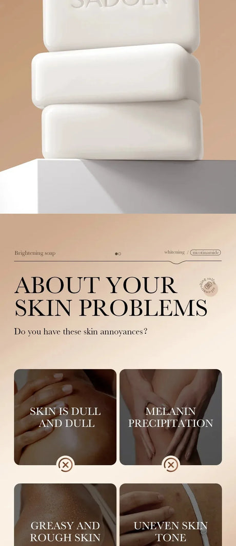 Sadoer Niacinamide Arbutin Facial Soap Moisturizing Brightening Deep Cleansing Body Face Wash Foam Facial Cleanser Handmade Soap