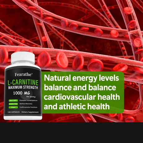 L-Carnitine Capsules, Sports Nutrition Supplement, Support Metabolism, Mental Focus, Body Condition & Muscle Wellness