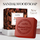 Sandalwood Handmade Soap for Women Deep Cleansing Body Whitening Essential Oil Shaving Soap Skin Lightening Foam Cleaner