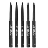 5Pcs Black Eyeliner Pencil Set - Waterproof, Long-Wearing, Easy Twist-up Application for Perfect Eye Makeup