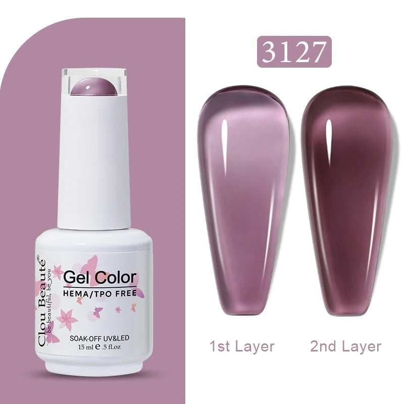 Clou Beaute Jelly Color UV Gel Manicure Summer Pink Nude Gel Nail Rainbow Nail Supplies For Professionals Semi-permanent Varnish