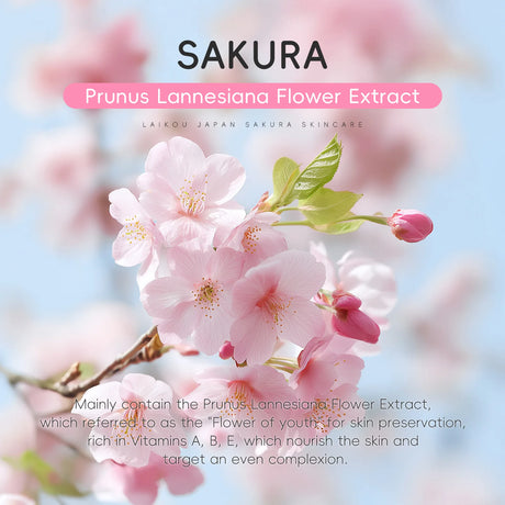 LAIKOU Japan Sakura Toner with Niacinamide Hyaluronic Acid Vitamin C 100ml - Moisturizing Refreshing Gentle