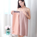 Wearable Cotton Bath Towel for Men and Women, Bath Skirt Wrap with Button, Shower Sauna, Spa Body Robe, Beach Towel, 140x70cm
