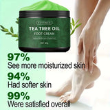 YUITIKUE Tea Tree Foot Cream 60g - 97%! Clinical Proof, Deeply Moisturizes & Soothes Feet, with Vitamin E, Aloe & Peppermint