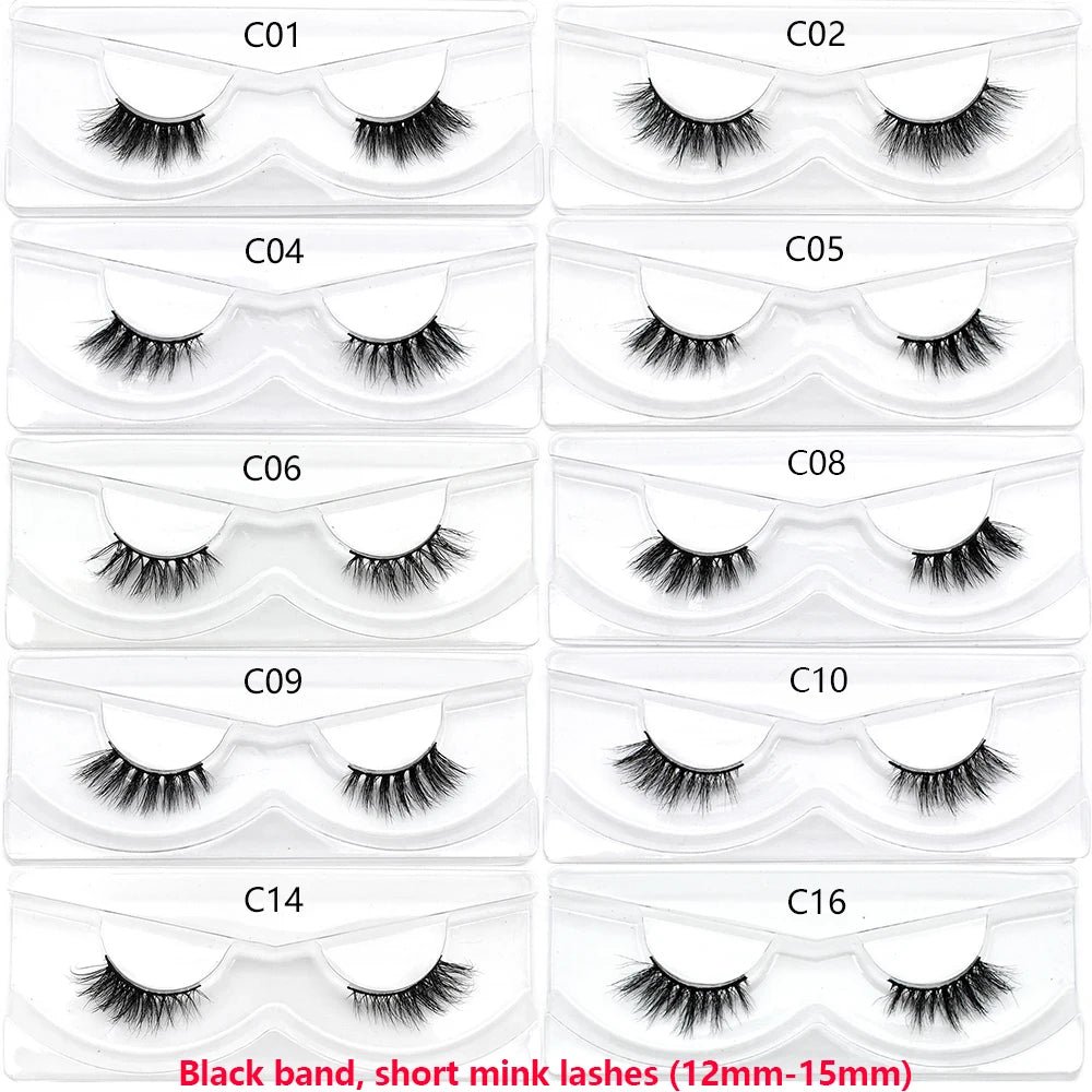 Half Lashes Mink Eyelashes Fluffy Soft False Eyelashes Wispy Cross Mink Eye Lashes Natural Short Mink Eyelash Extension Makeup
