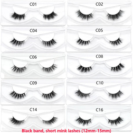 Half Lashes Mink Eyelashes Fluffy Soft False Eyelashes Wispy Cross Mink Eye Lashes Natural Short Mink Eyelash Extension Makeup