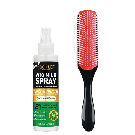 GOIPLE 100ml 2 In 1 Professional Wig Milk Spray Leave In Conditioner Heat Protection Mist Moisturizes Hair Care Product