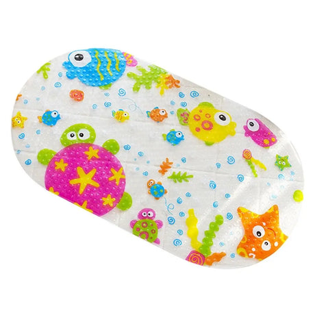 Soft Cartoon PVC Kids Anti Slip Bath Mat Non Skid Safety With Sucker Shower Mat Massage Bathtub Mats Pad
