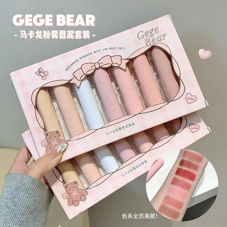 7 Pcs Matte Lipstick Lip Gloss Sets Long-Lasting Non-Fading Waterproof Non-stick Cup Exquisite Gift Everyday Holiday Universal