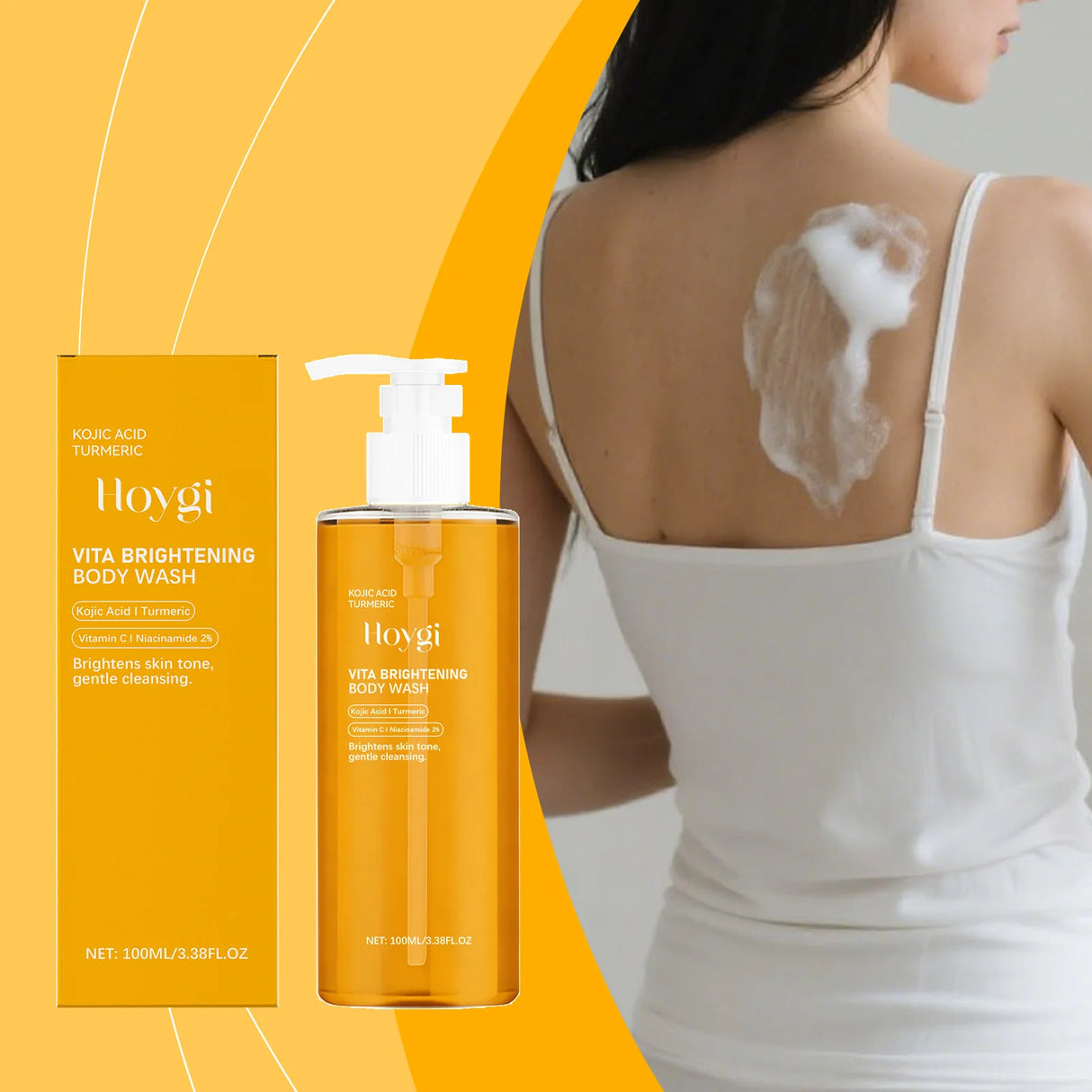 Kojic Acid Turmeric Brightening Body Wash Moisturizing, Cleansing, and Smooth Skin Shower Gel