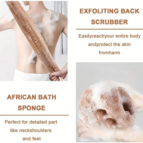 African Exfoliating Sponges Towel Mesh Bath Scrub Washcloth Double Side Wash Bath Loofah for Smooth Skin Back Shower Scrubb