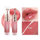 Lip Repair Plumping Lip Gloss, Metal Massage Wand Hydrating Mirror Glass Lip Oil, Waterproof Non-sticky Shiny Lip Tint
